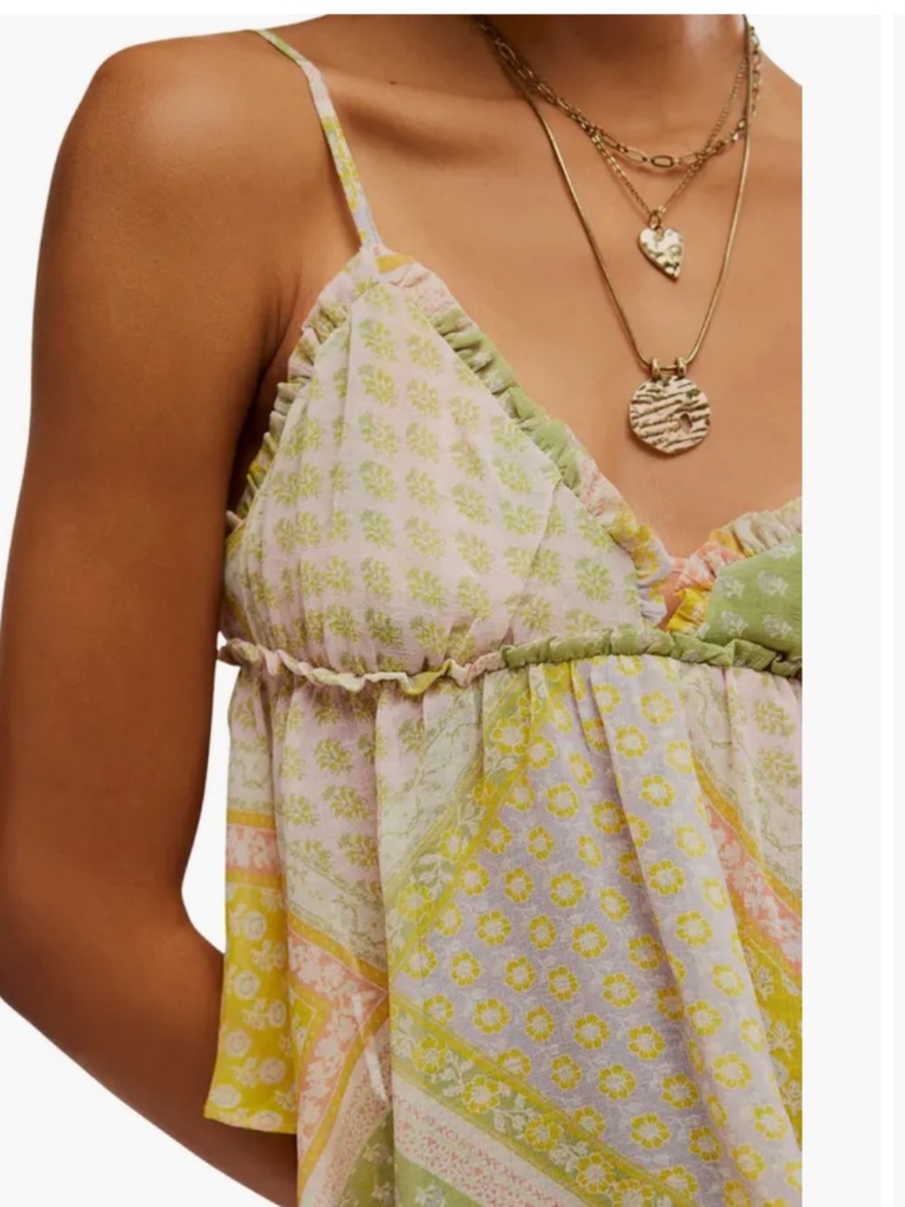 FREE PEOPLE RUFFLED ALIX PRINTED CAMISOLE XL - Picture 5 of 9